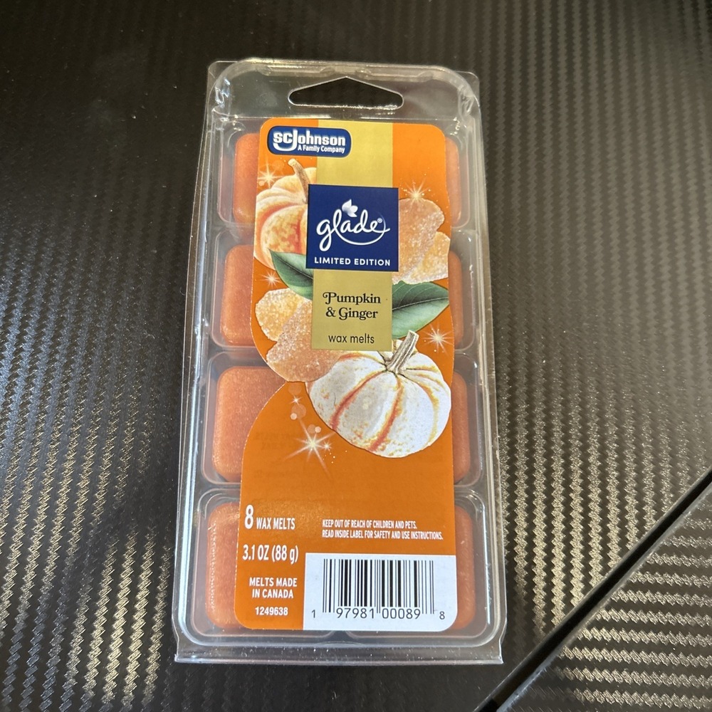Glade Wax‎ Melts 8 Wax Melts Pumpkin & Ginger 3.1 oz - Limited Edition New